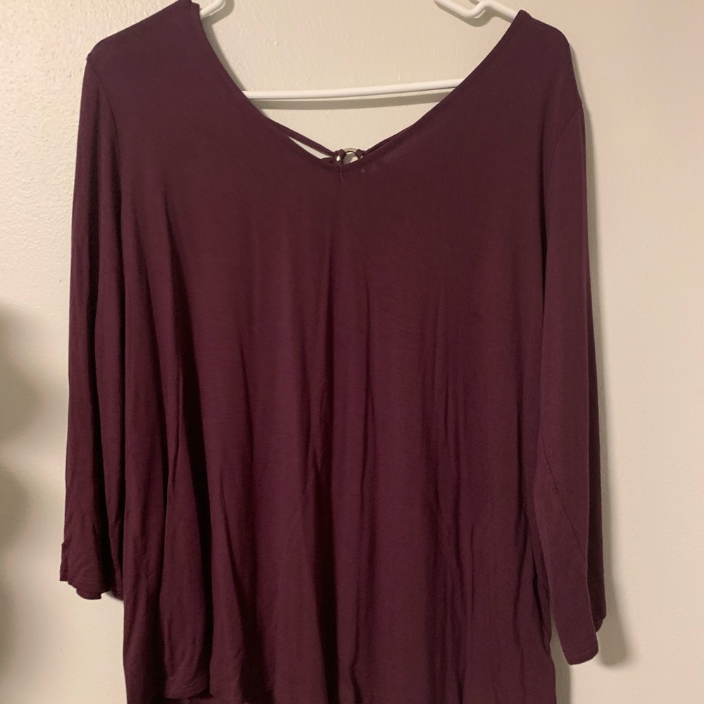 Women’s three-quarter length sleeve blouse XXL Burgundy